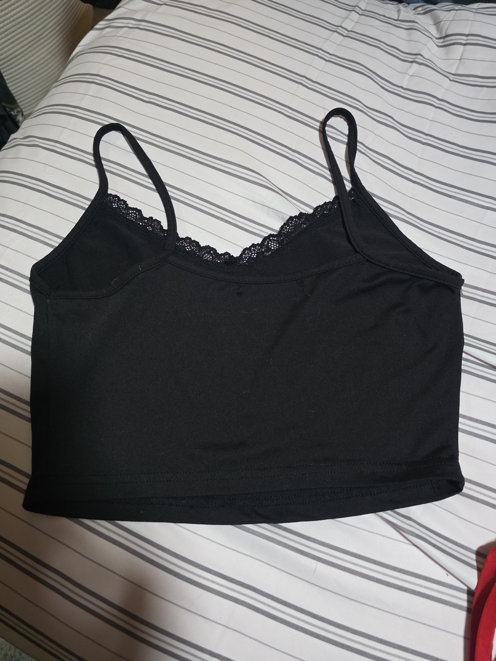 SHEIN Black Lace-Trim Bandeau Camisole